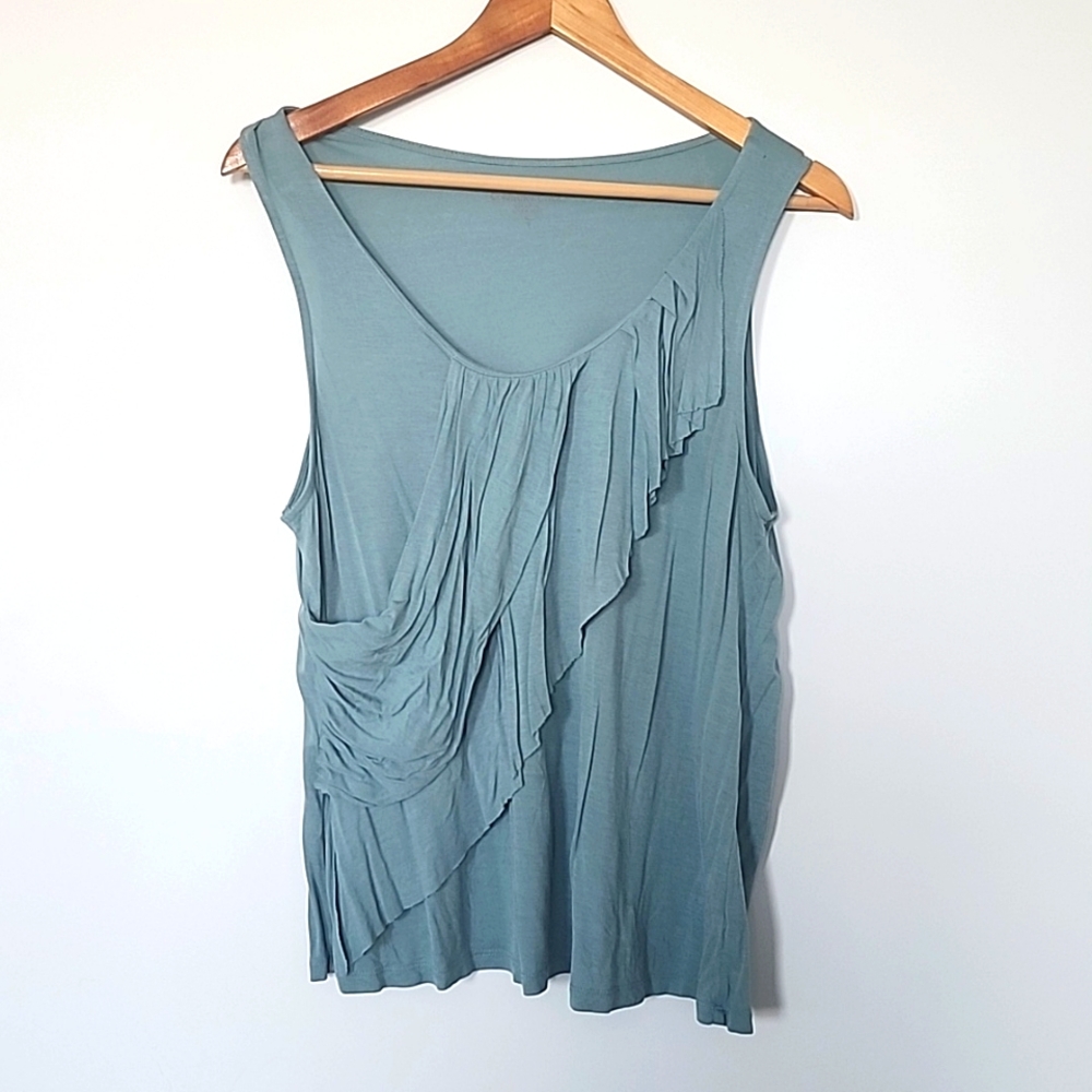 Cold Water Creek Grayish Blue Tank Blouse Size XL